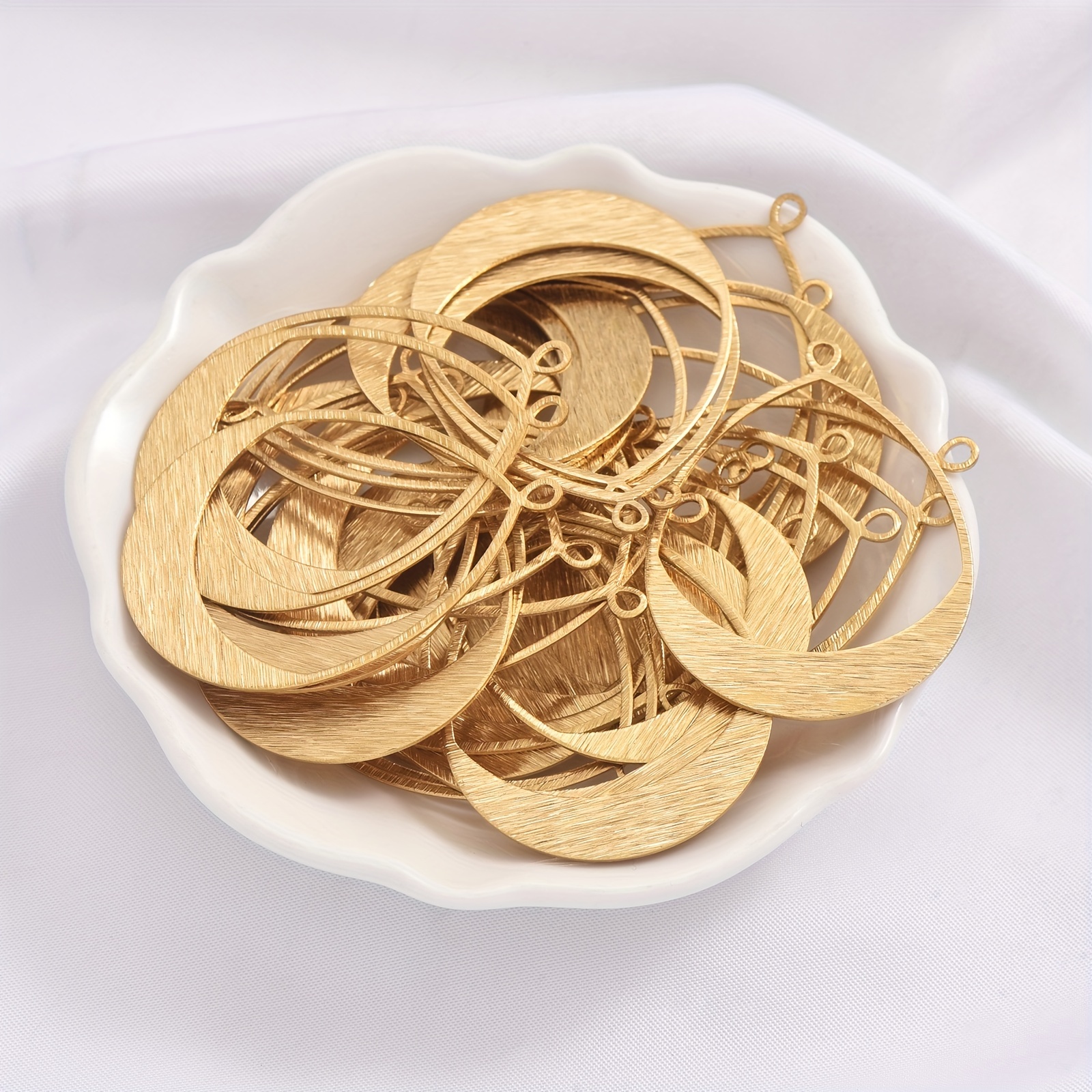 6pcs Brass Geometric Teardrop Earring Pendants